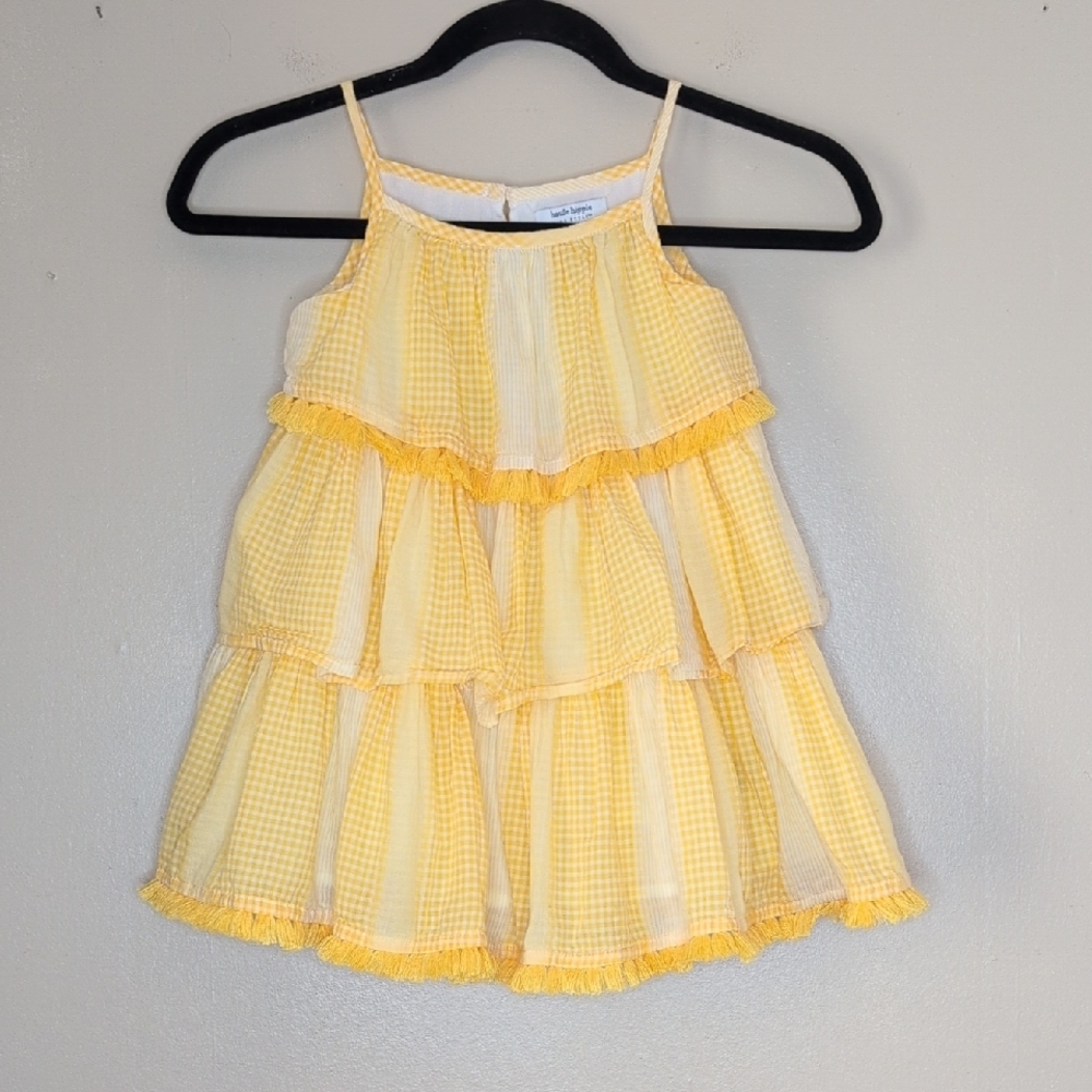 Haute Hippie Yellow Tiered Gingham Sundress